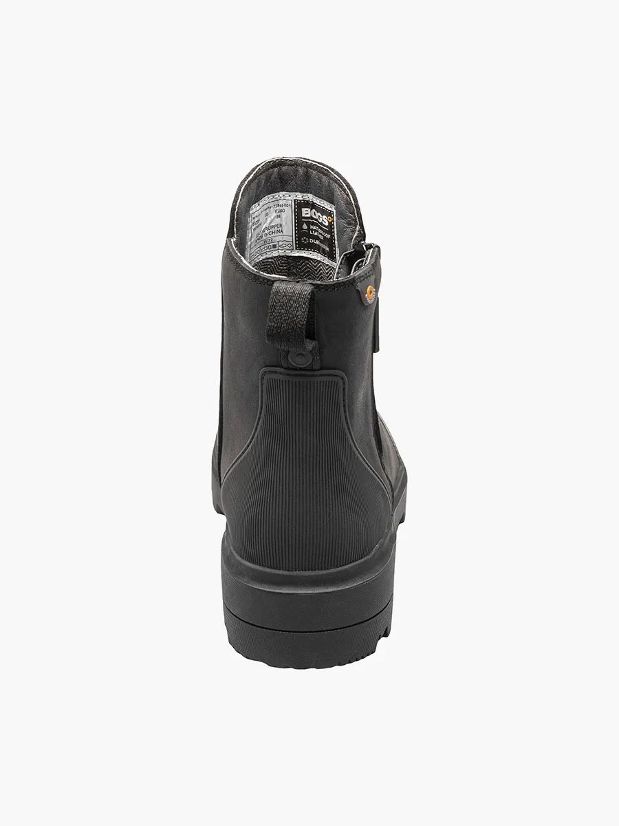 WOMEN'S HOLLY ZIP LEATHER-Black