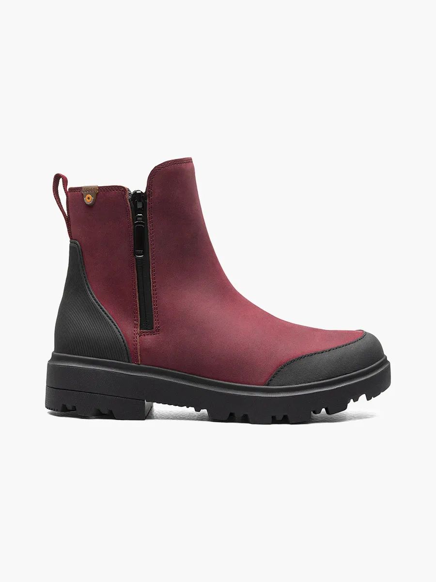 WOMEN'S HOLLY ZIP LEATHER-Cranberry
