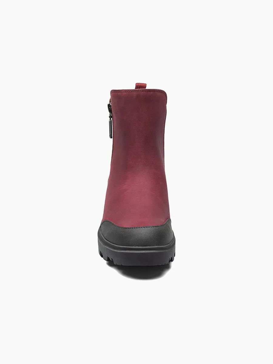 WOMEN'S HOLLY ZIP LEATHER-Cranberry