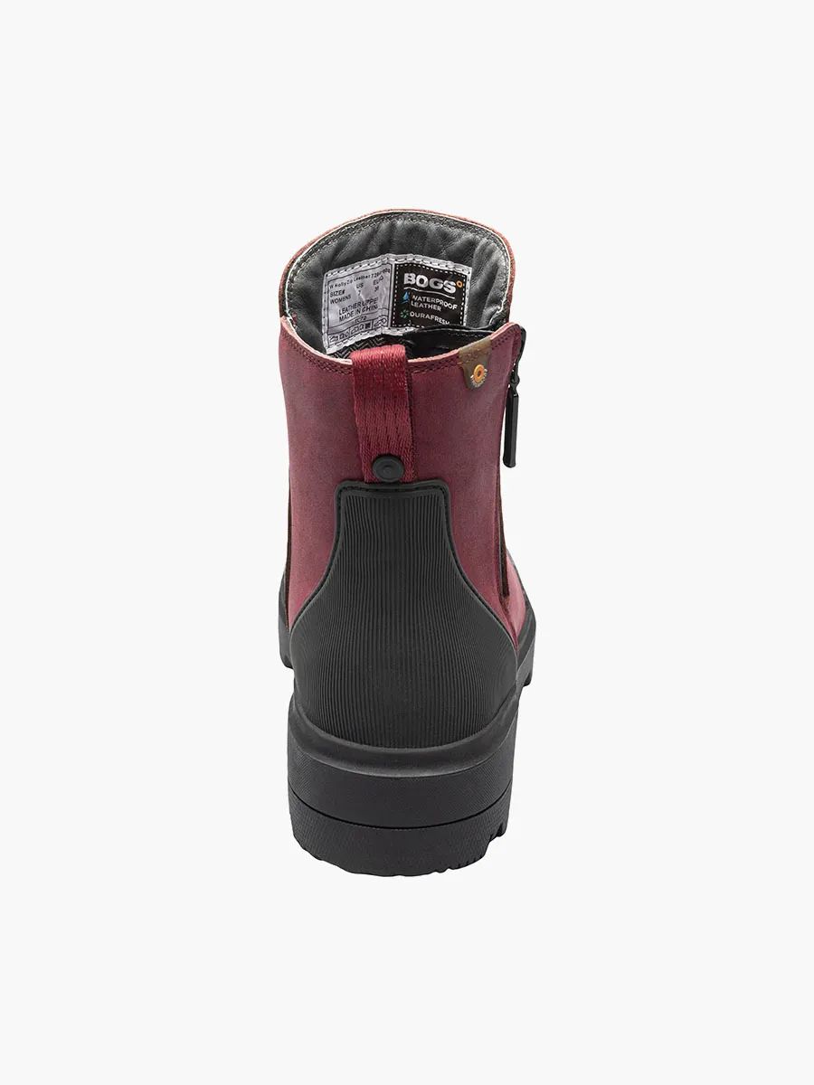 WOMEN'S HOLLY ZIP LEATHER-Cranberry