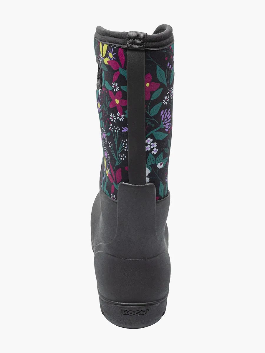 WOMEN'S NEO-CLASSIC CARTOON FLOWER-Black Multi