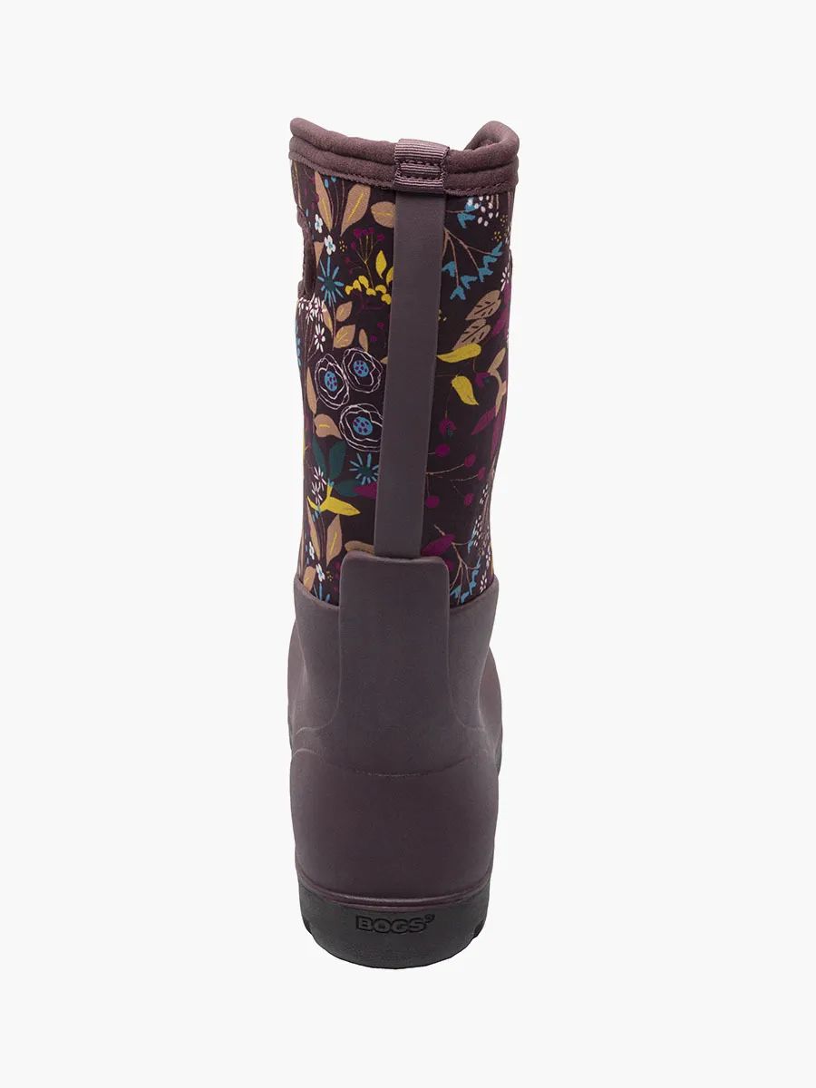 WOMEN'S NEO-CLASSIC CARTOON FLOWER-Burgundy Multi